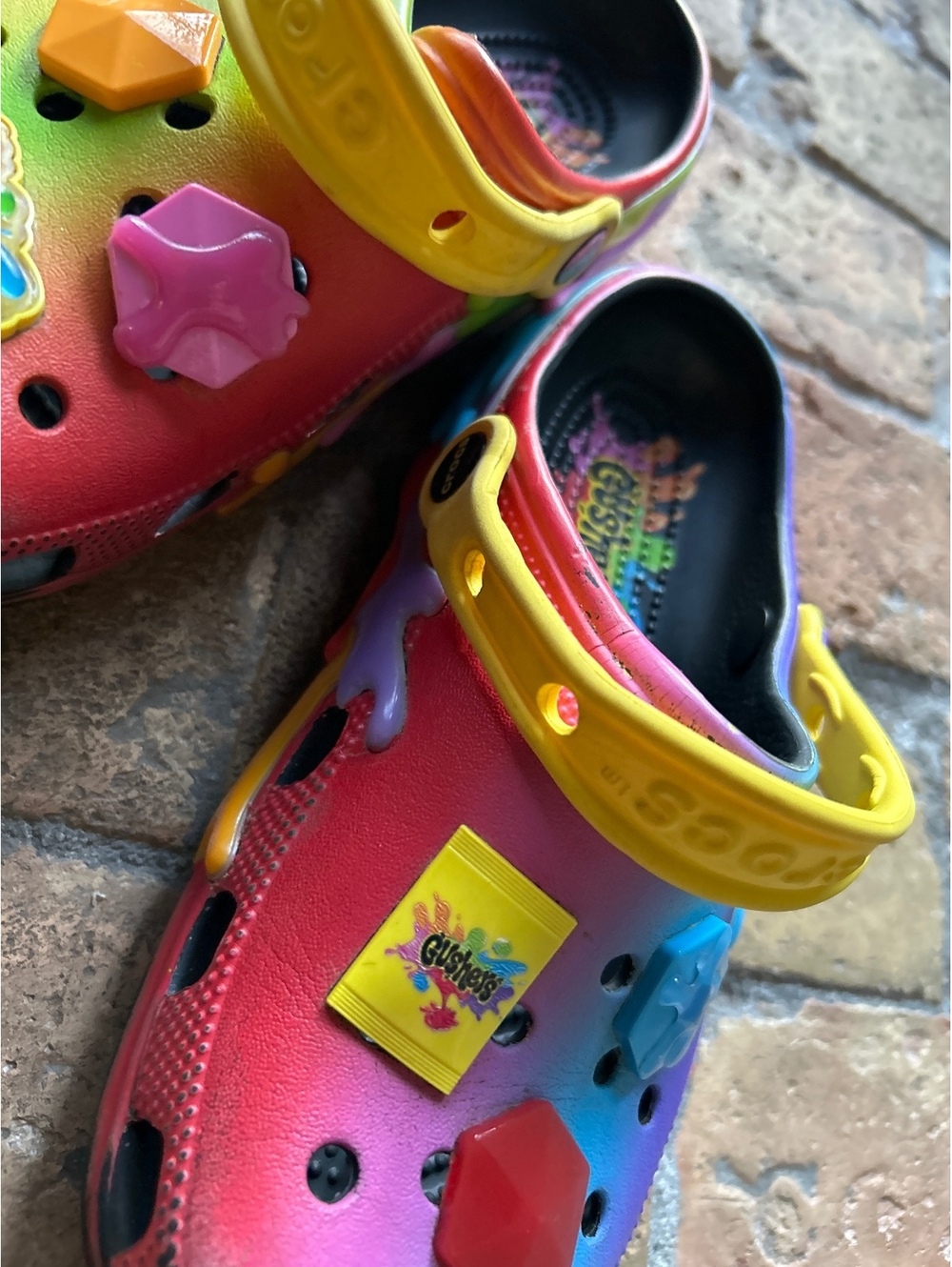 Crocs Classic Clogs Rainbow Colorful Jibbitz Charms Size 5